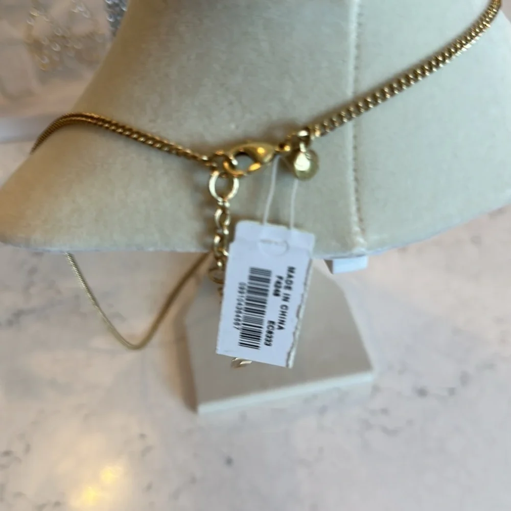 J Crew long hold tone crystal costume necklace. NWT​